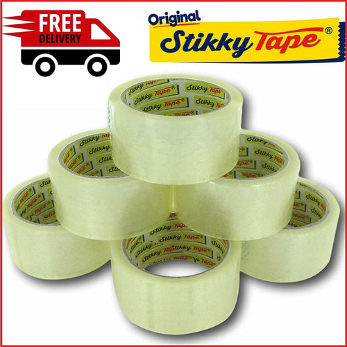 STRONG CLEAR PARCEL PACKAGING TAPE CARTON SEALING - STIKKY BRAND - 48MM X 66M