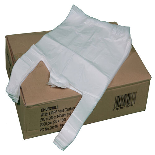 VEST CARRIER BAGS 11" x 17" x 21"  (17 Micron Thick) - Large Size